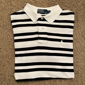 Black and white stripe Ralph Polo